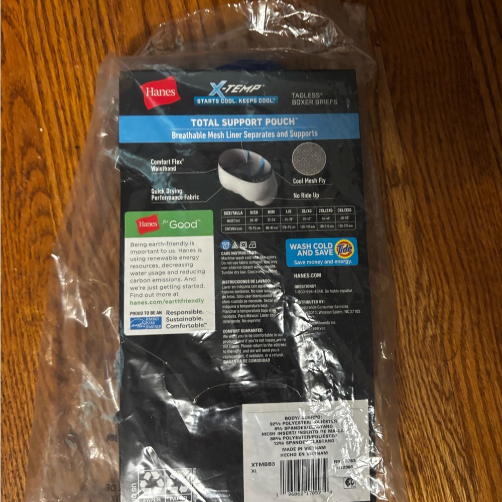 Men’s Hanes X-Treme Regular Boxer Briefs Support Pouch